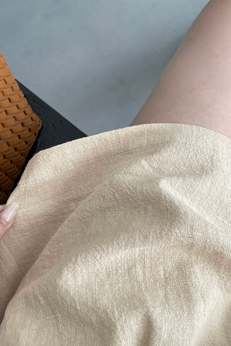 Summer cotton and linen wide leg shorts C3398