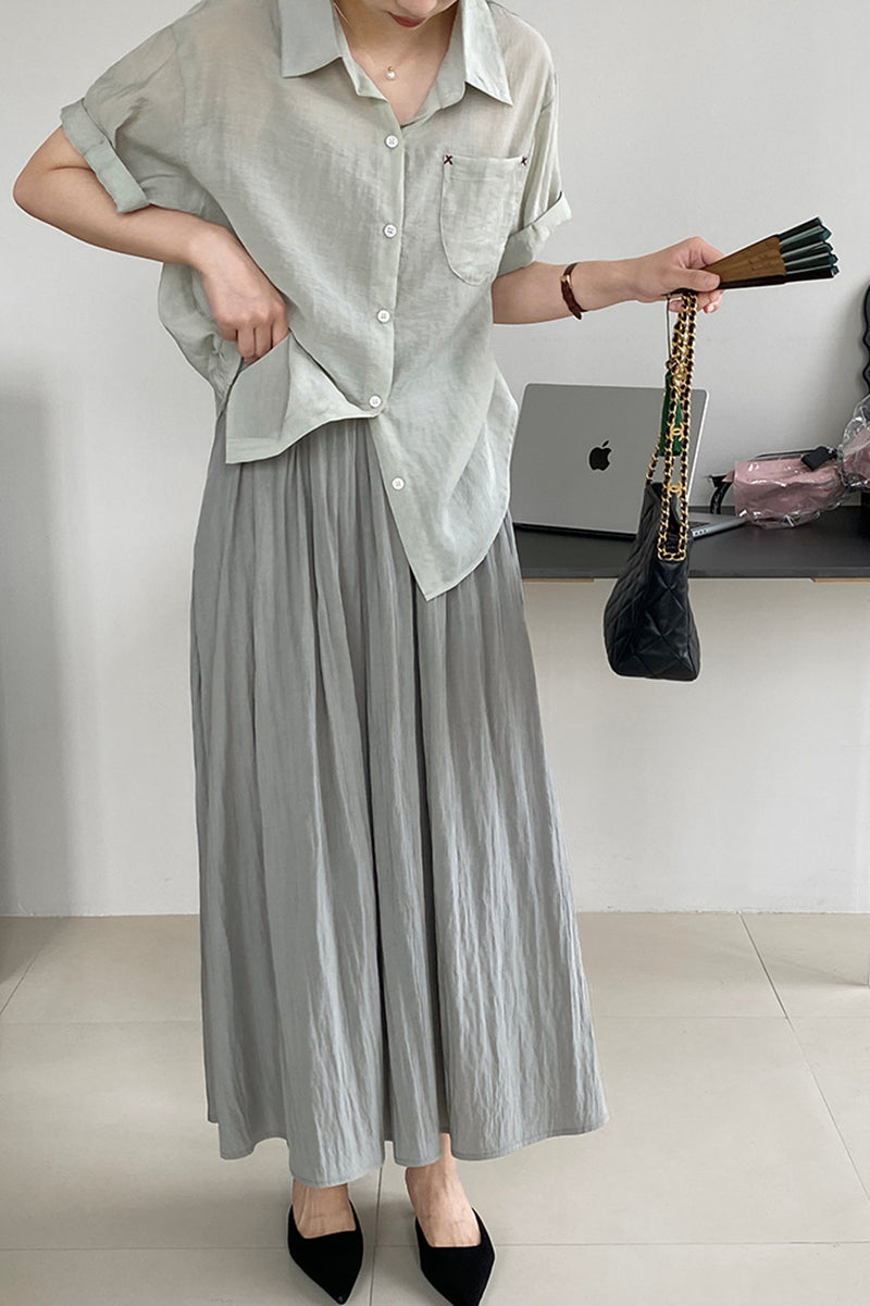 High waisted large swing skirt C3392