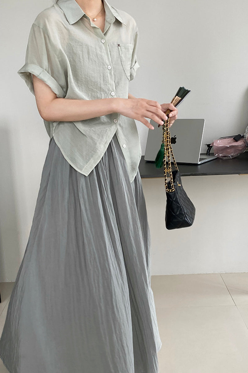 High waisted large swing skirt C3392