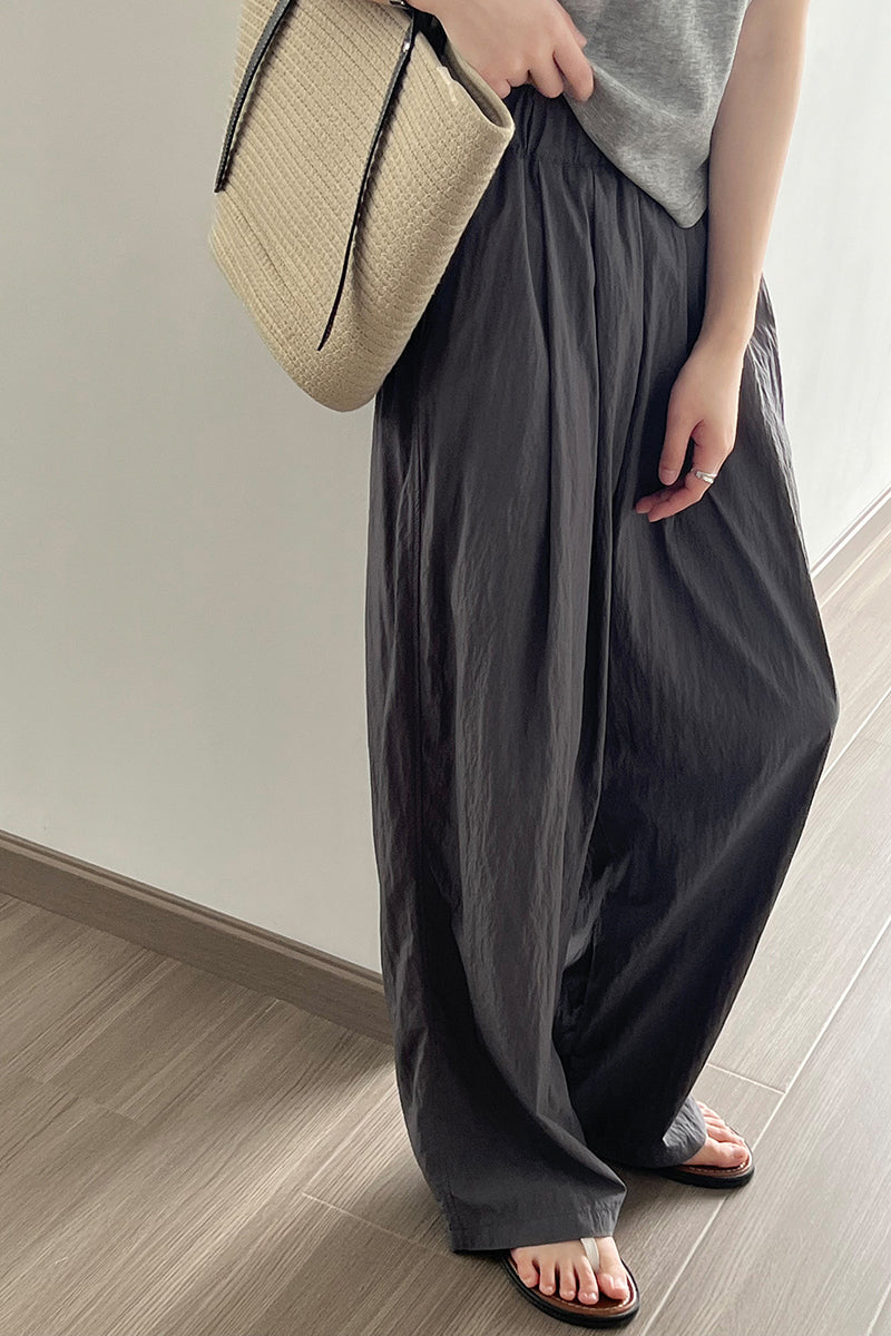 Lazy and loose fitting wide leg pants C3344