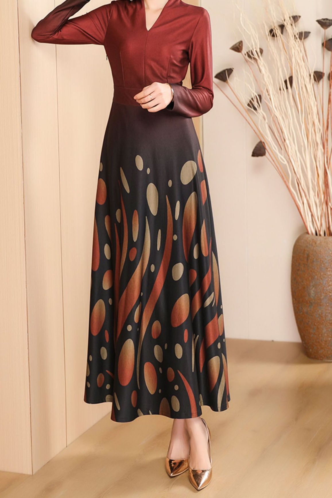 Long sleeves loose fitting dress C3636