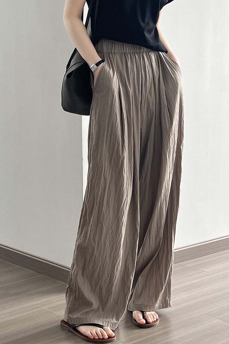 Lazy and loose fitting wide leg pants C3344