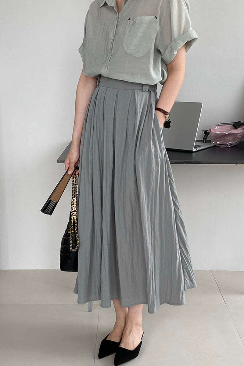 High waisted large swing skirt C3392