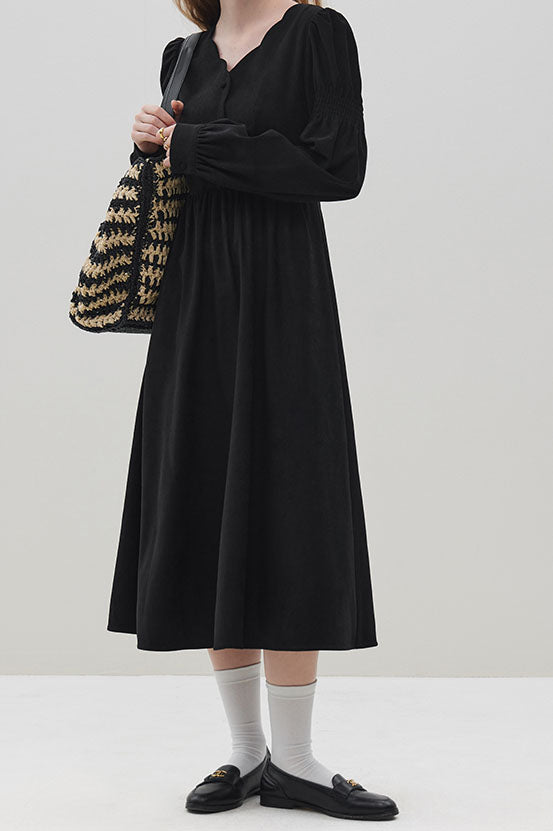 French Vintage Long Sleeved Dress C3634