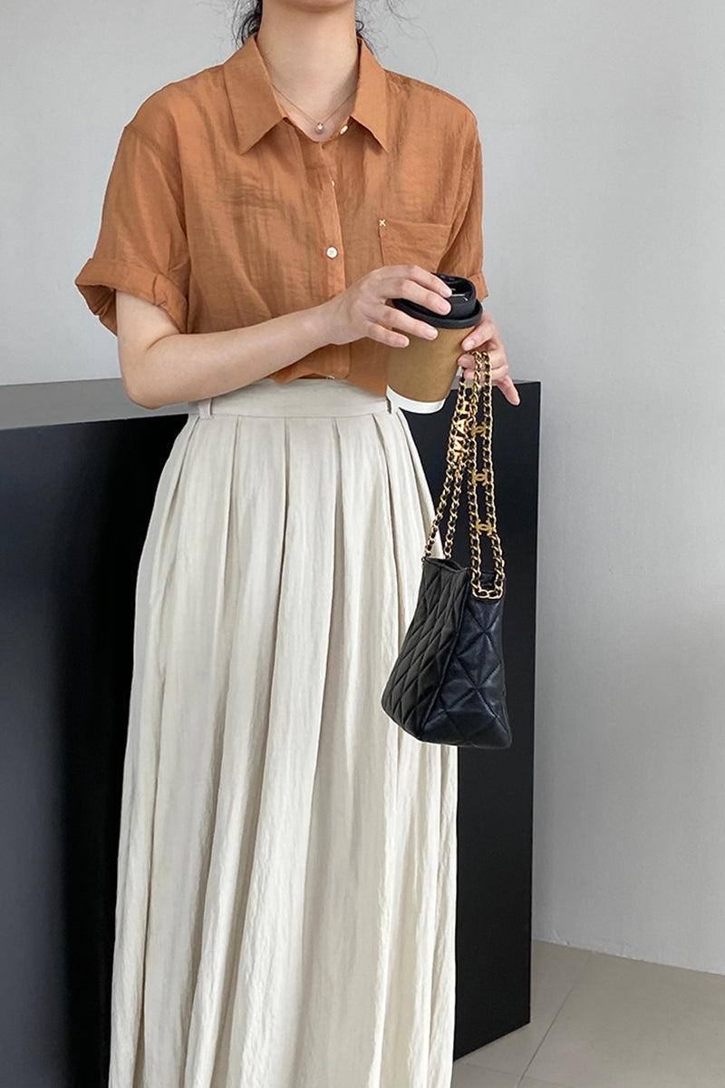 High waisted large swing skirt C3392