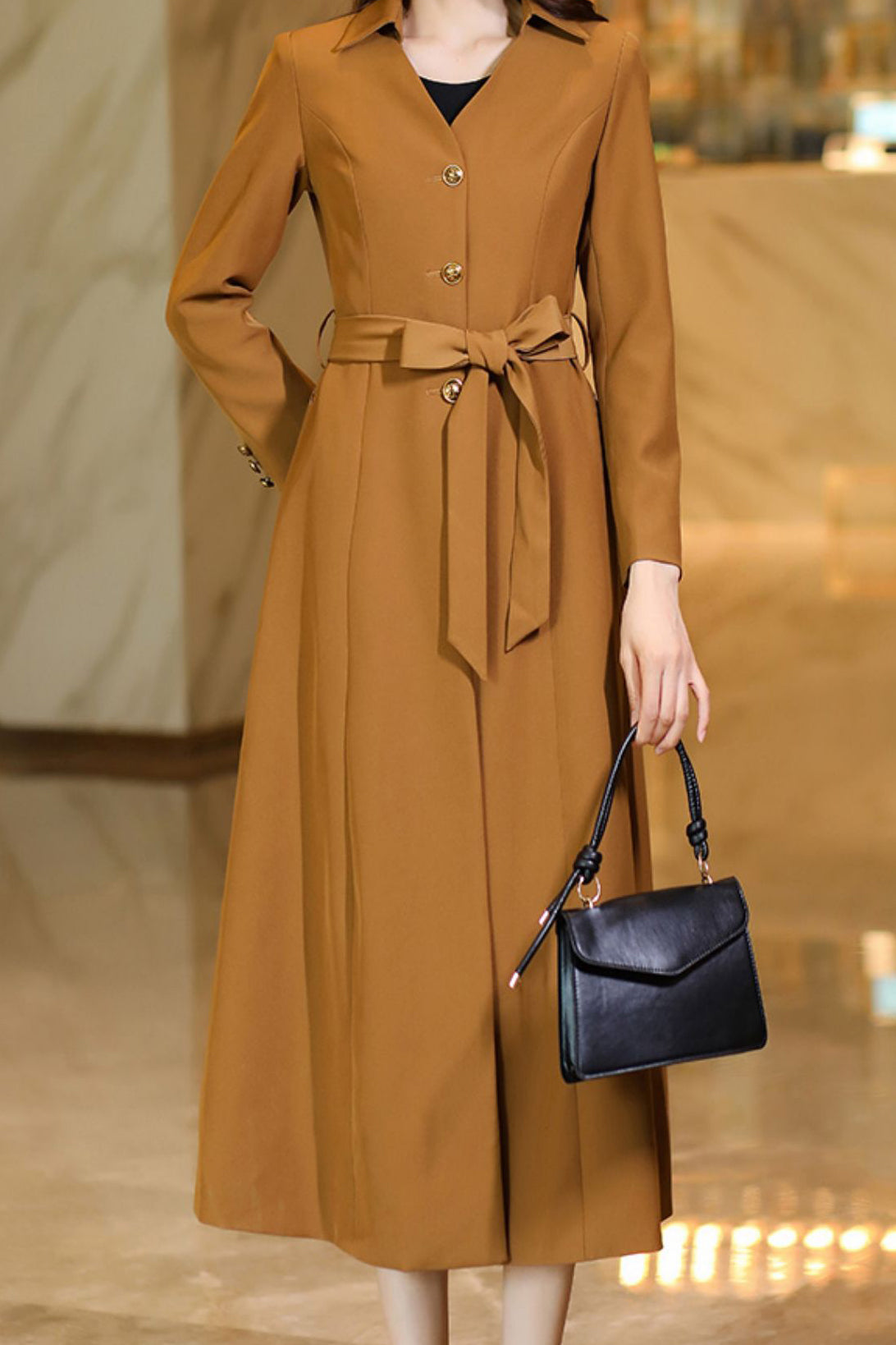 Women's Orange Autumn Wind Dress C3625