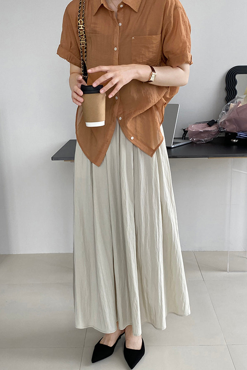 High waisted large swing skirt C3392