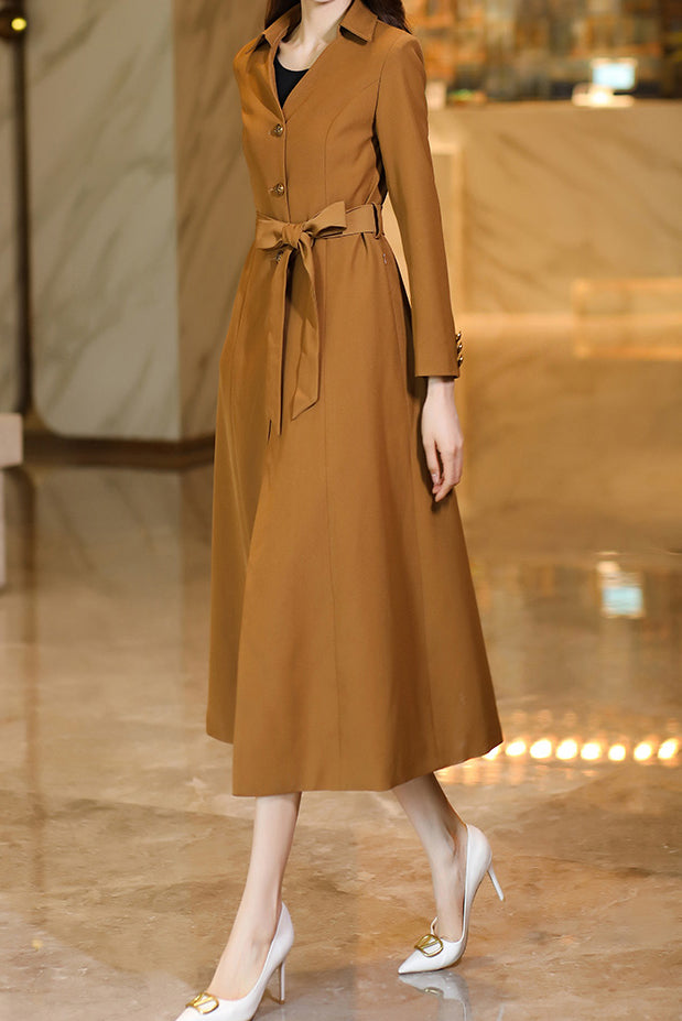 Women's Orange Autumn Wind Dress C3625