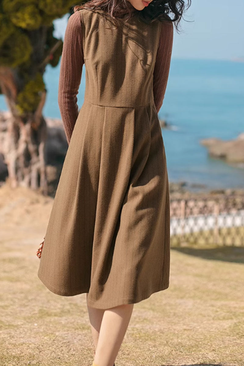 vintage sleeveless autumn/winter dress women  C3826