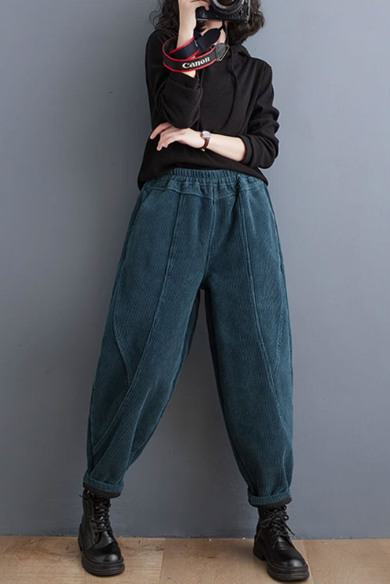 Plus size corduroy pants for women C3817