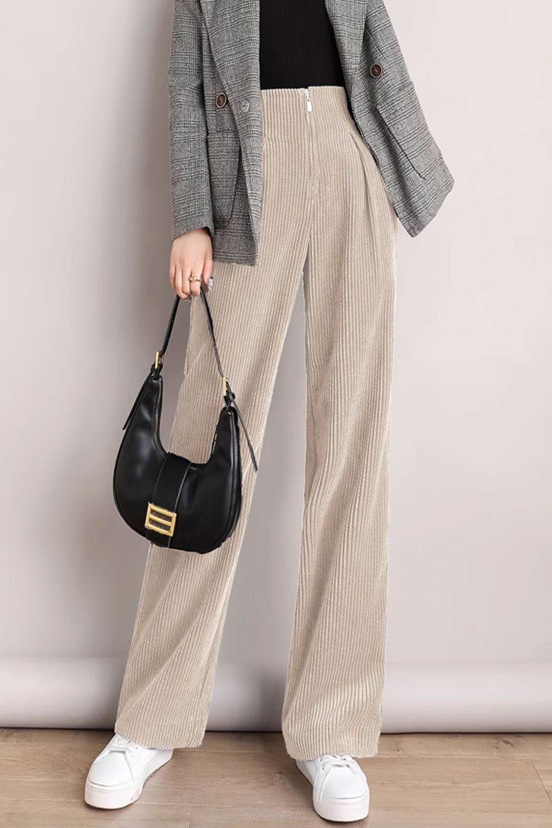 wide leg long palazzo corduroy pants women C3795