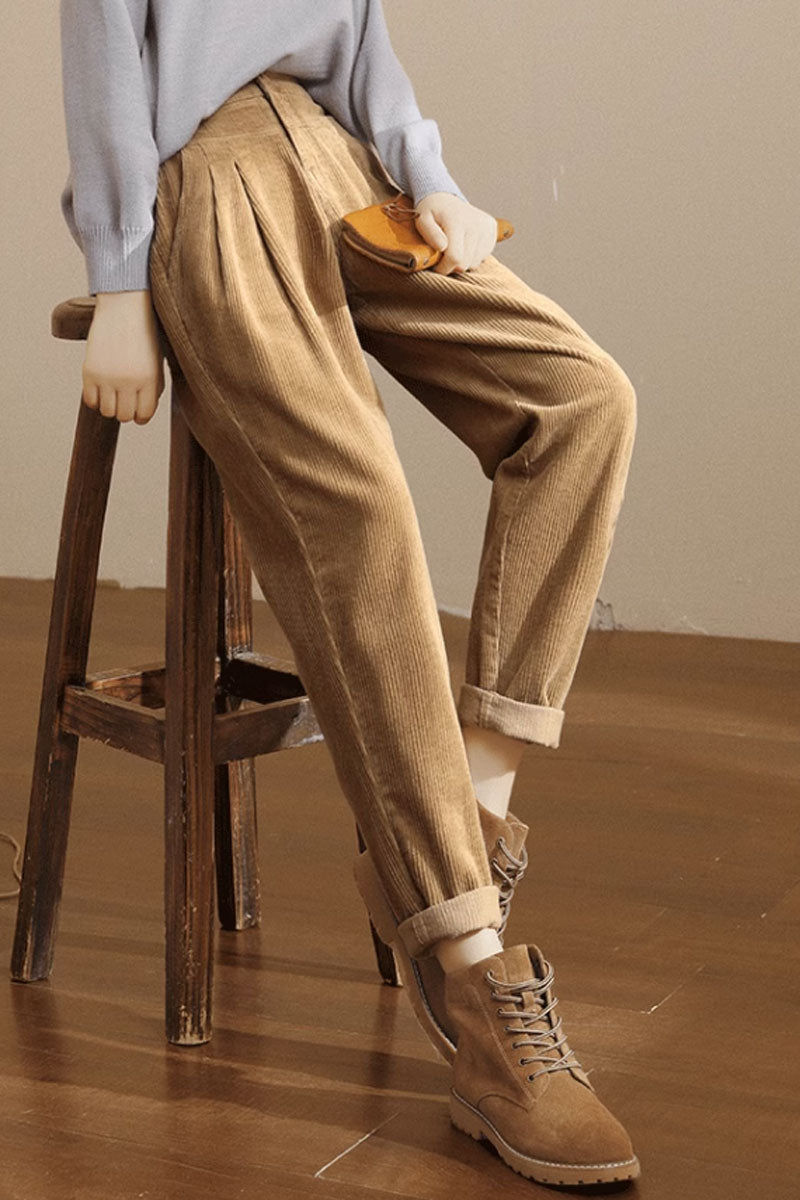 winter corduroy long pants women C3792