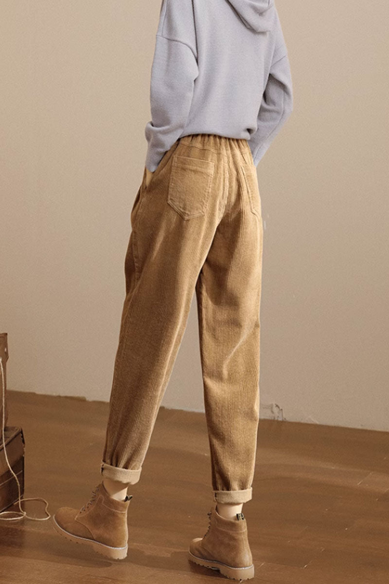 winter corduroy long pants women C3792
