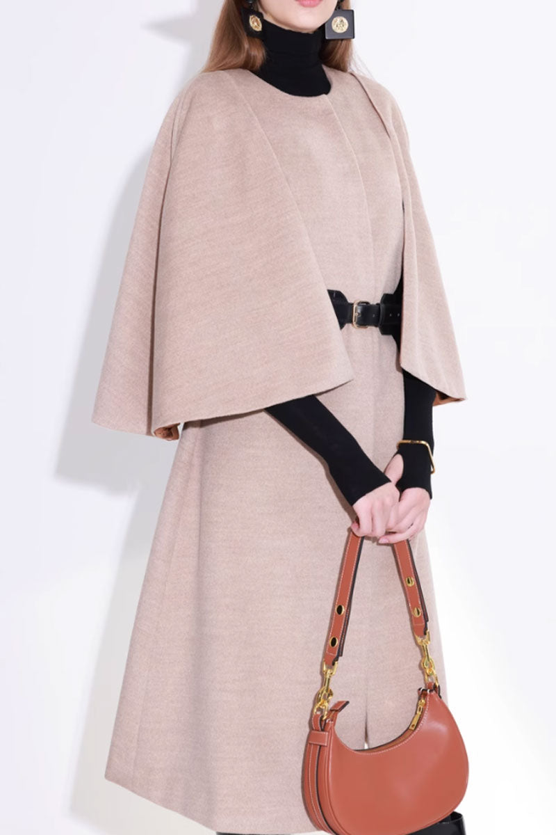 Long winter wool cape coat women C3664