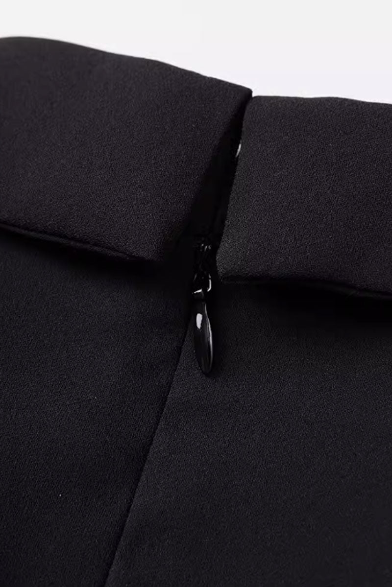 high waist v neck dress with long sleeves C3493