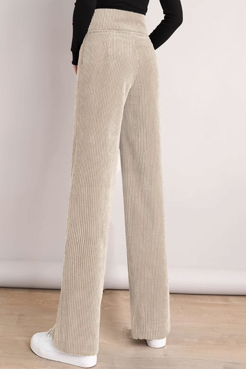 wide leg long palazzo corduroy pants women C3795