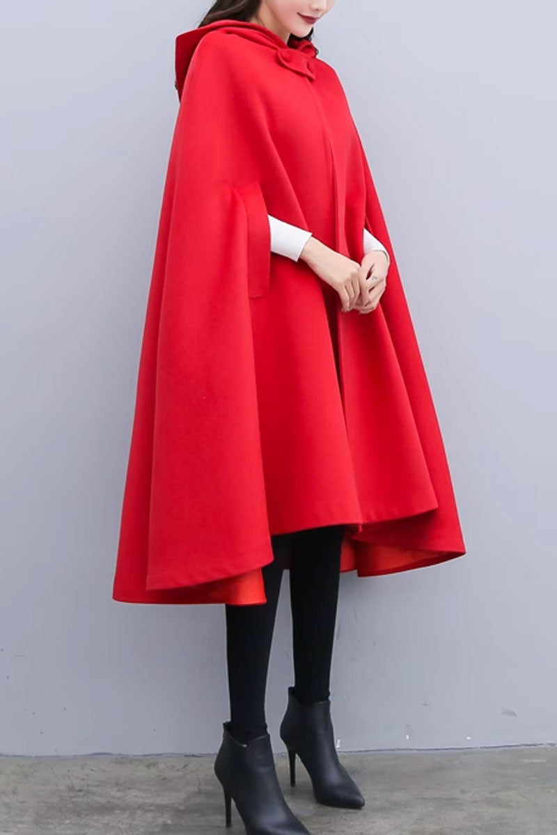 Halloween black winter wool cape C3649
