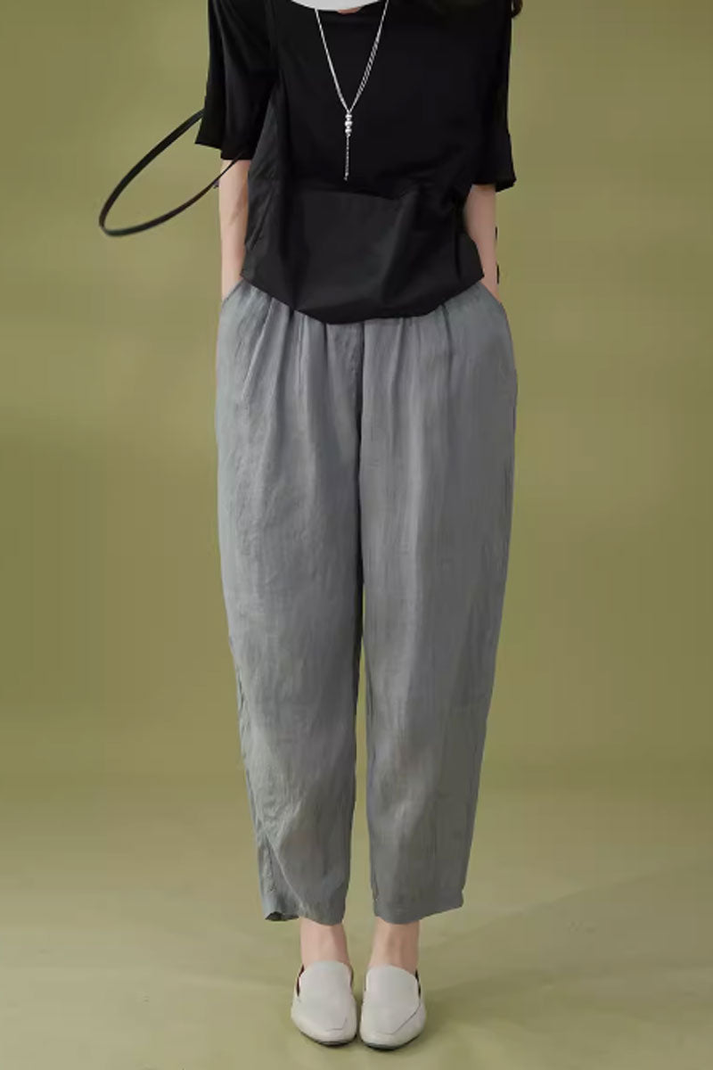 spring loose fitting linen pants women  C3853