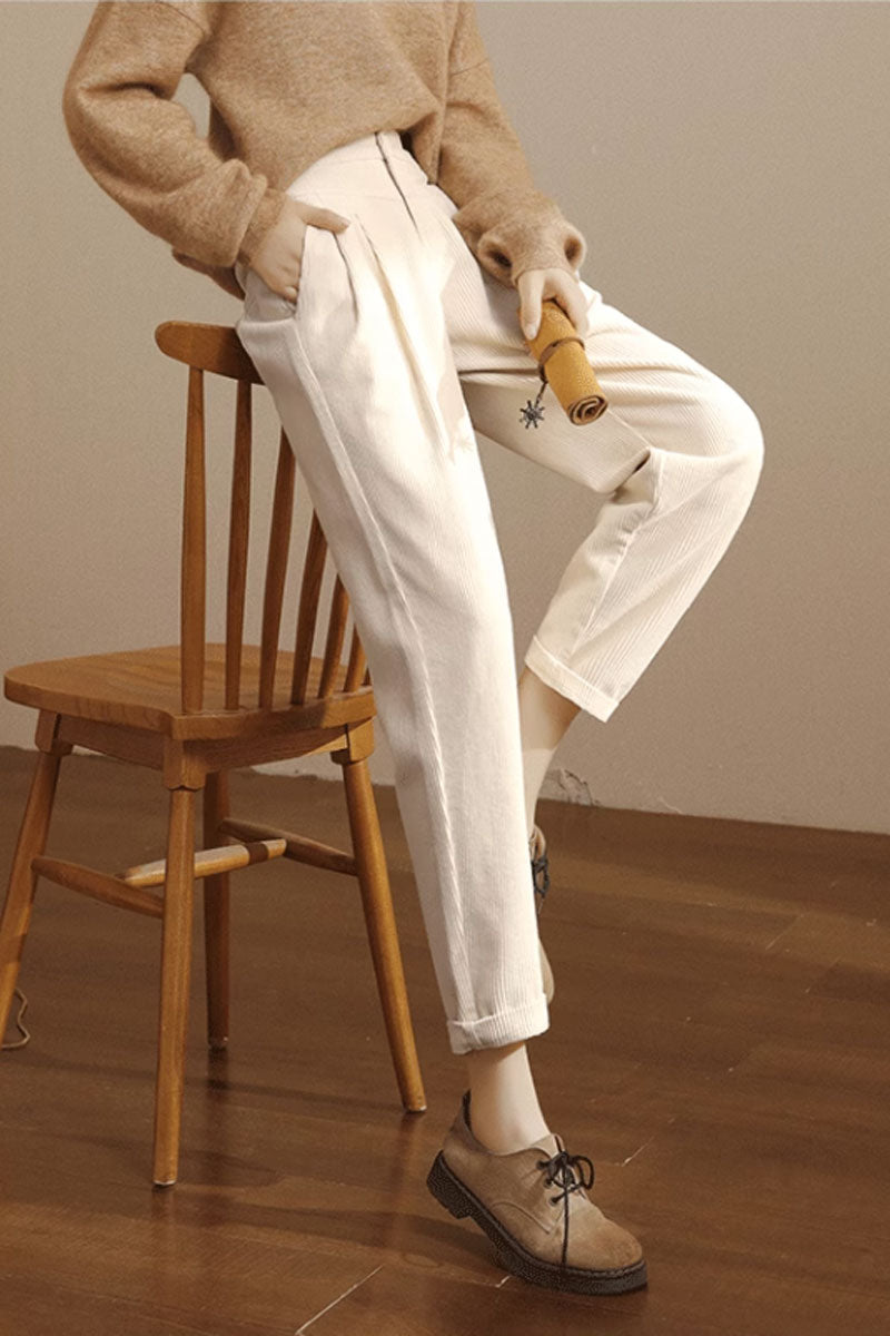 winter corduroy long pants women C3792