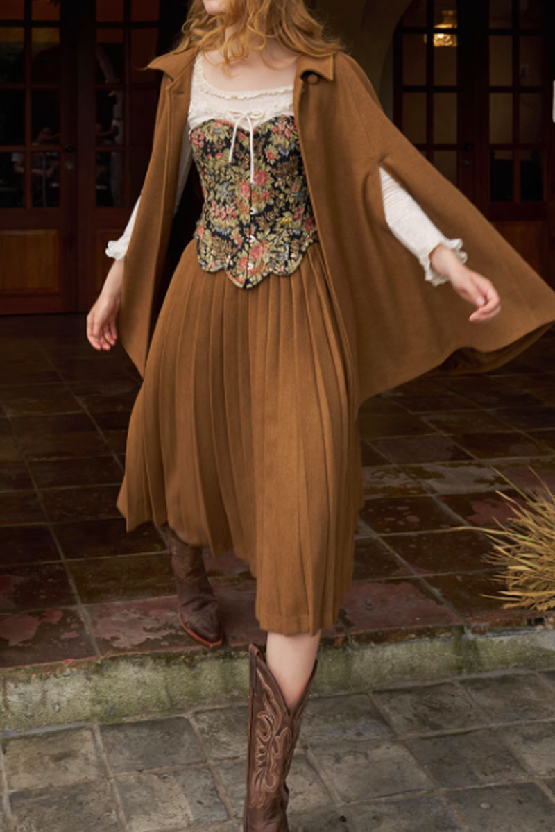 vintage winter wool cape coat women C3672