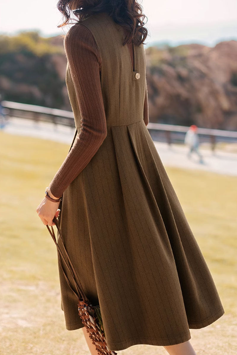 vintage sleeveless autumn/winter dress women  C3826