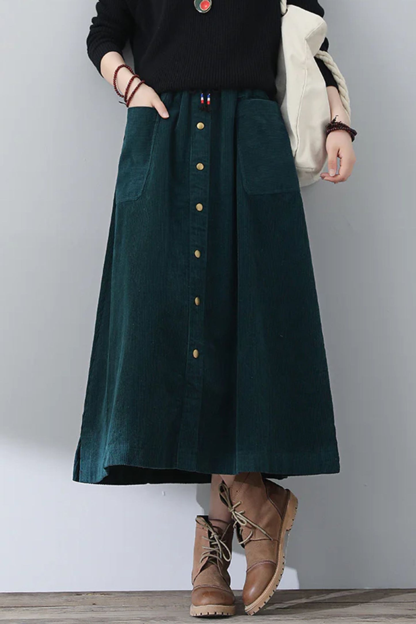 Women Casual A-Line Corduroy Skirt C3017
