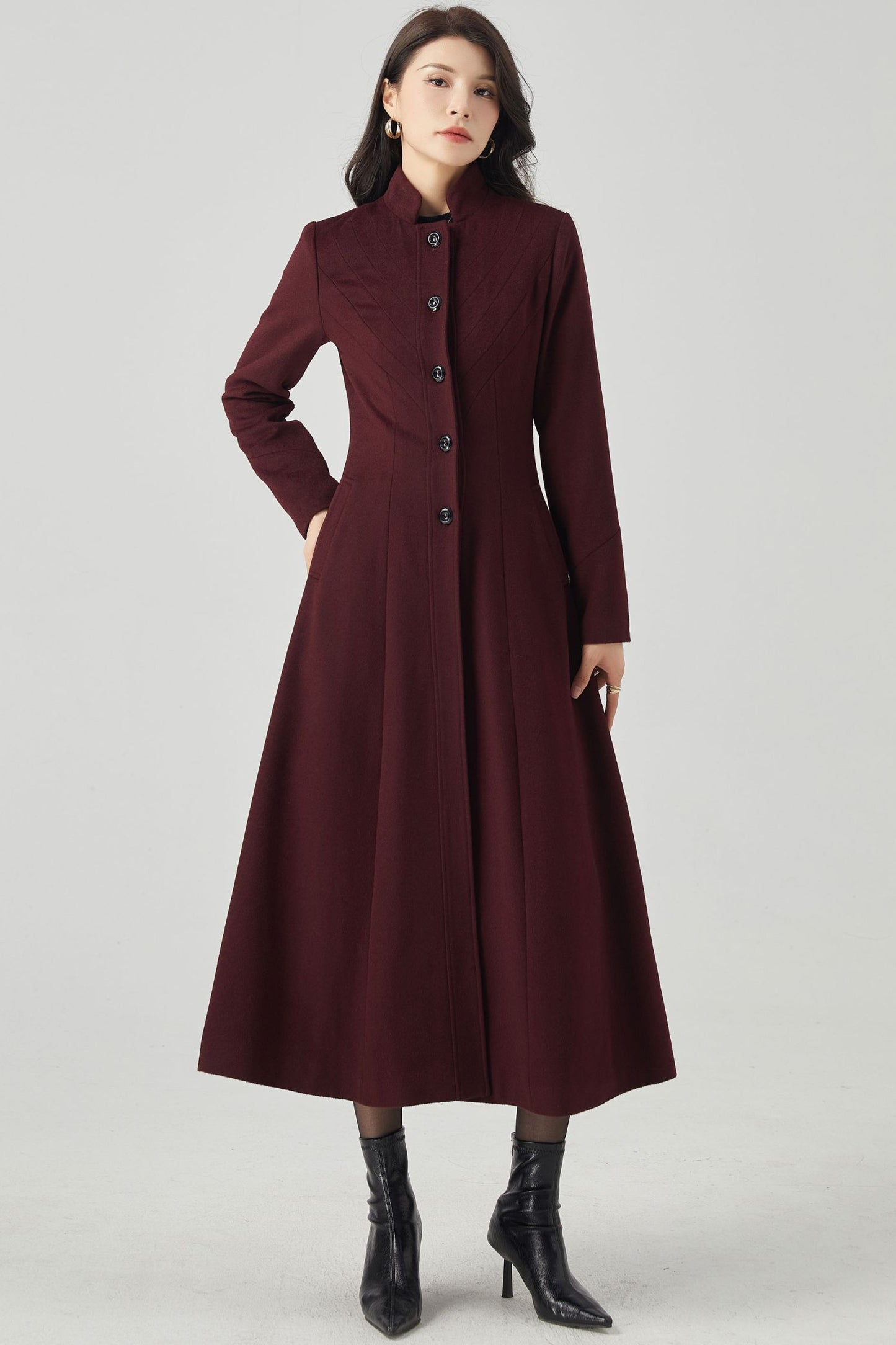 Long Wool Womens Warm Winter Coat C3568