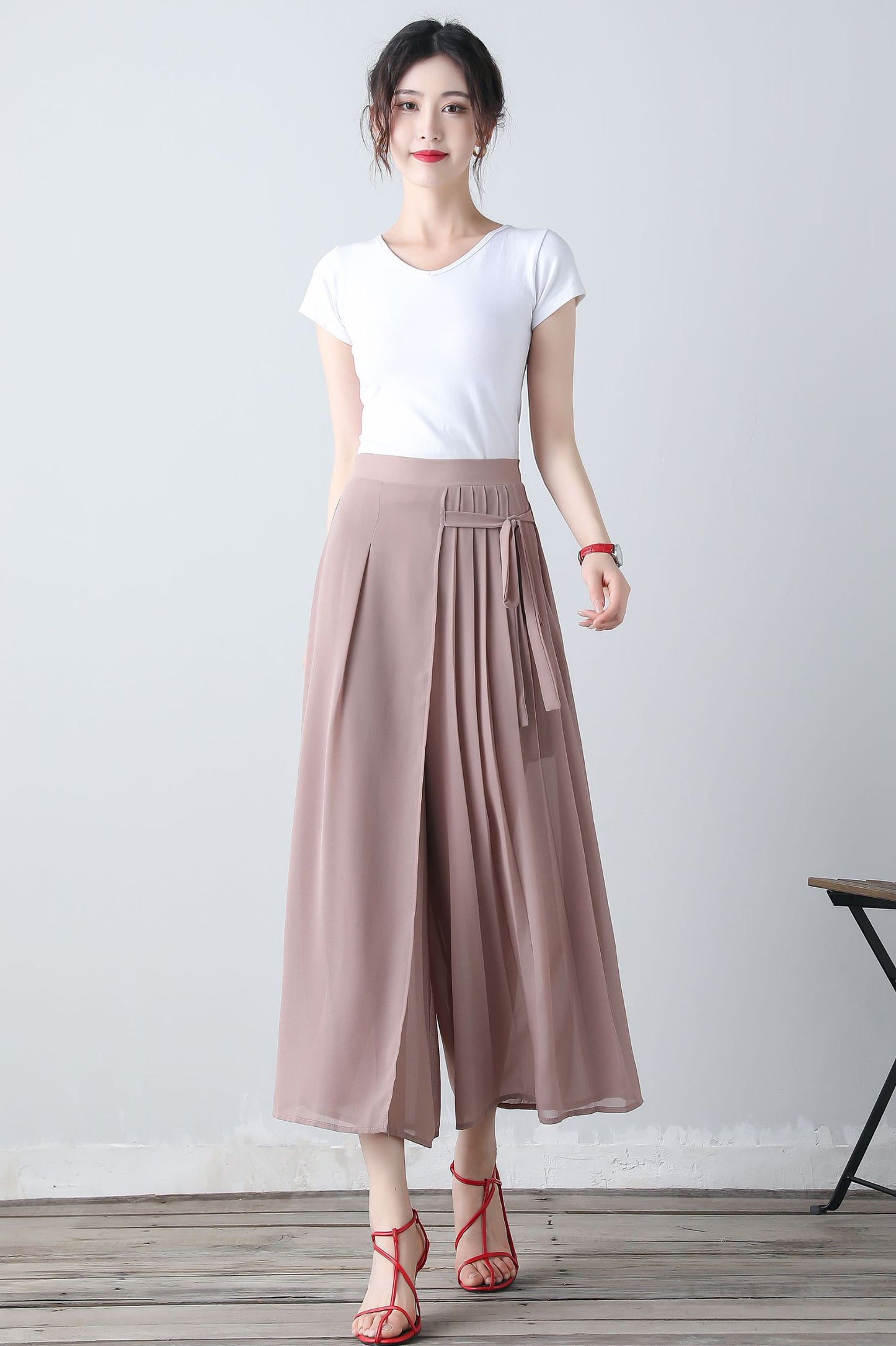 Women's midi high waist skirt pants C3456