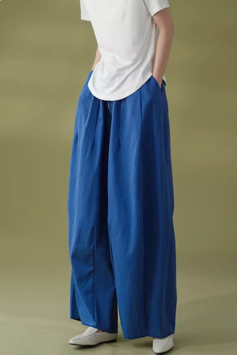 wide leg long linen pants women C3862