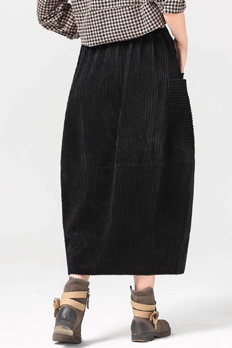 Women's spring/autumn corduroy midi skirt  C3904