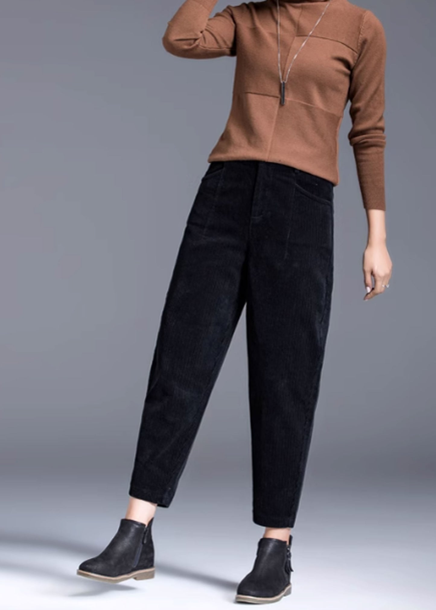 Slacks Corduroy Pants, Black Corduroy Pants C3513