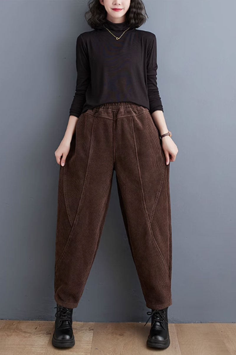 Plus size corduroy pants for women C3817