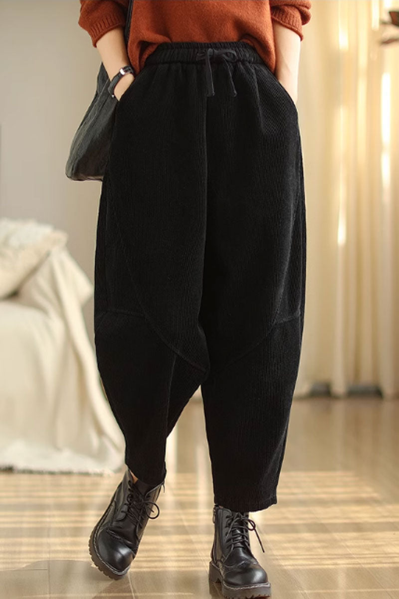 Winter casual corduroy loose fitting pants C3819