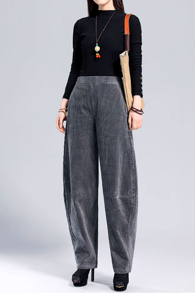 loose fitting winter corduroy pants women C3789