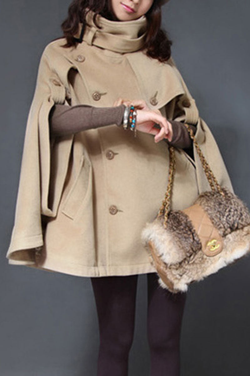 Plus size winter wool cape women C3673