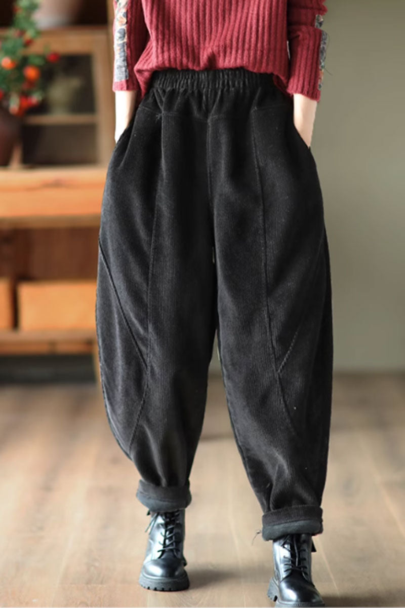 Loose fitting corduroy long pants women C3804