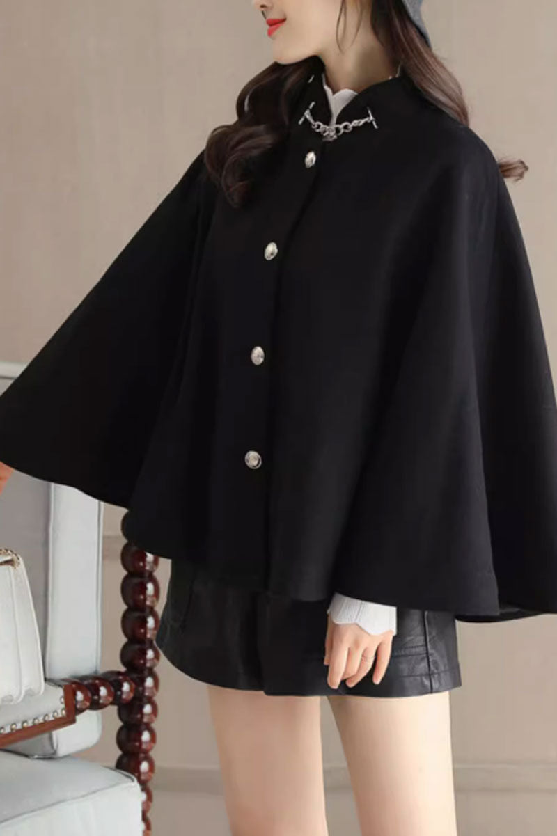 A line short wool cape women C3658