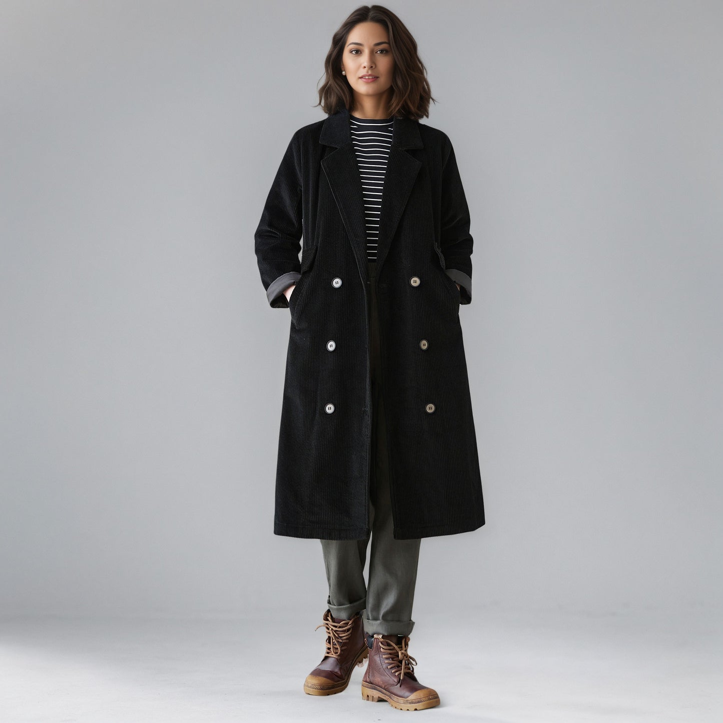Plus Size Corduroy Jacket, Autumn Coat, Women Outerwear C5147