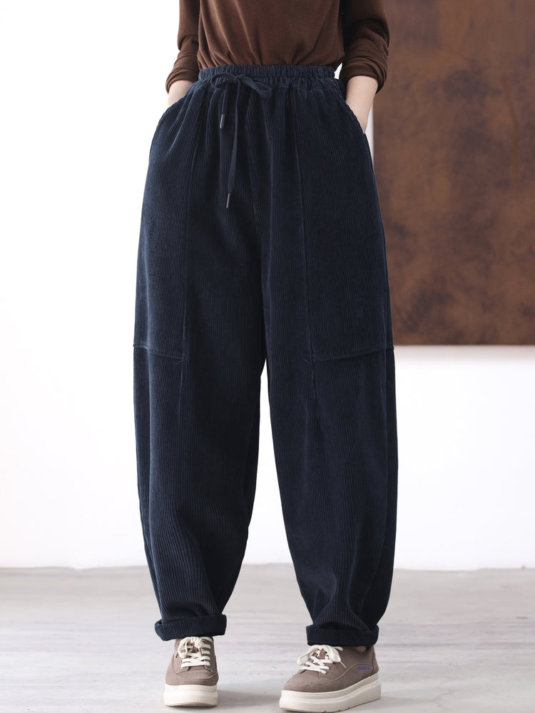 Loose fitting corduroy pants women TT5044