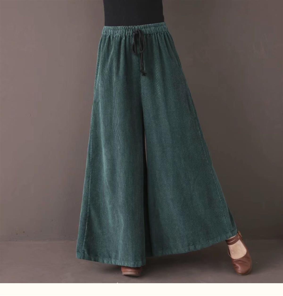 Elastic waist corduroy pants women TT5038