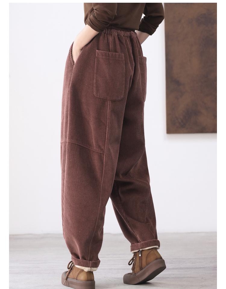 Loose fitting corduroy pants women TT5044