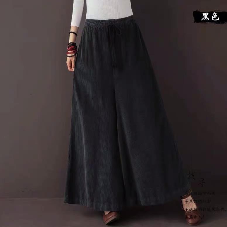 Elastic waist corduroy pants women TT5038