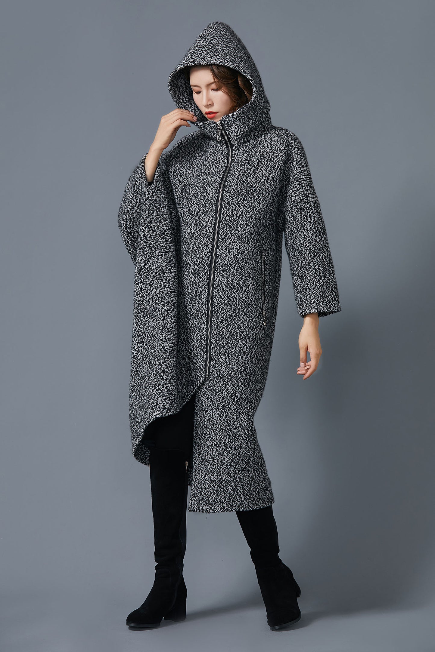 hooded coat