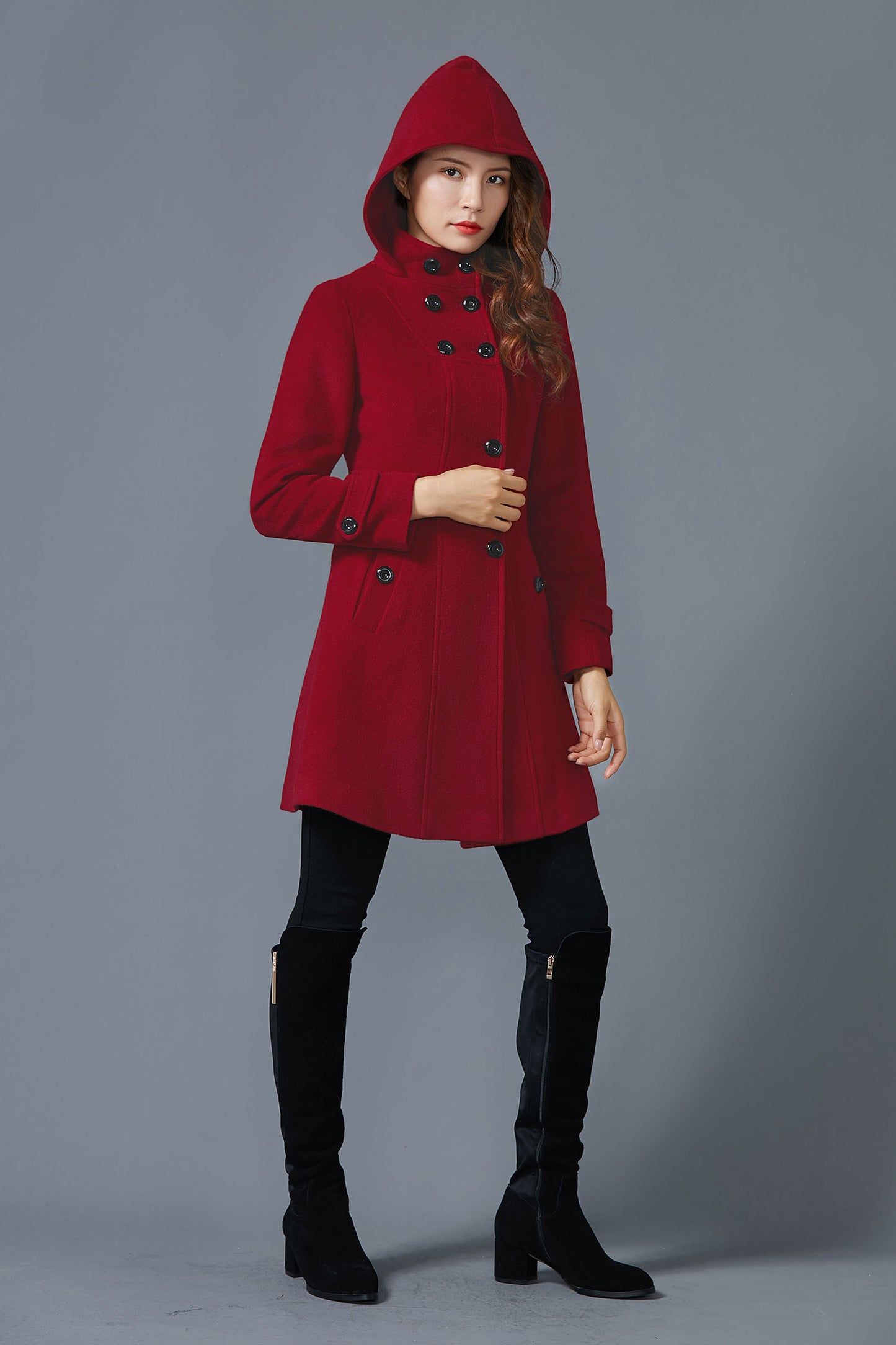 hooded coat