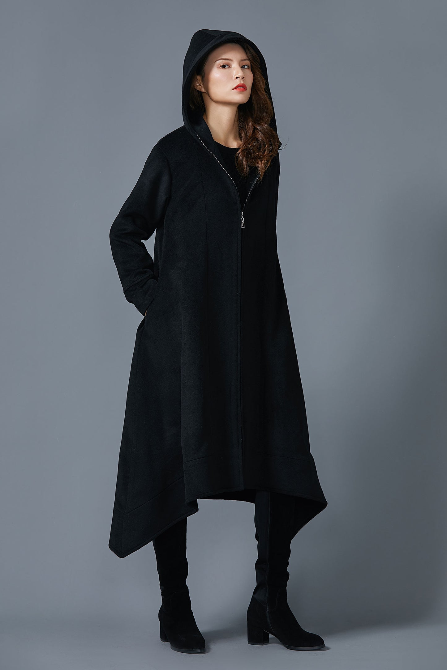 hooded coat