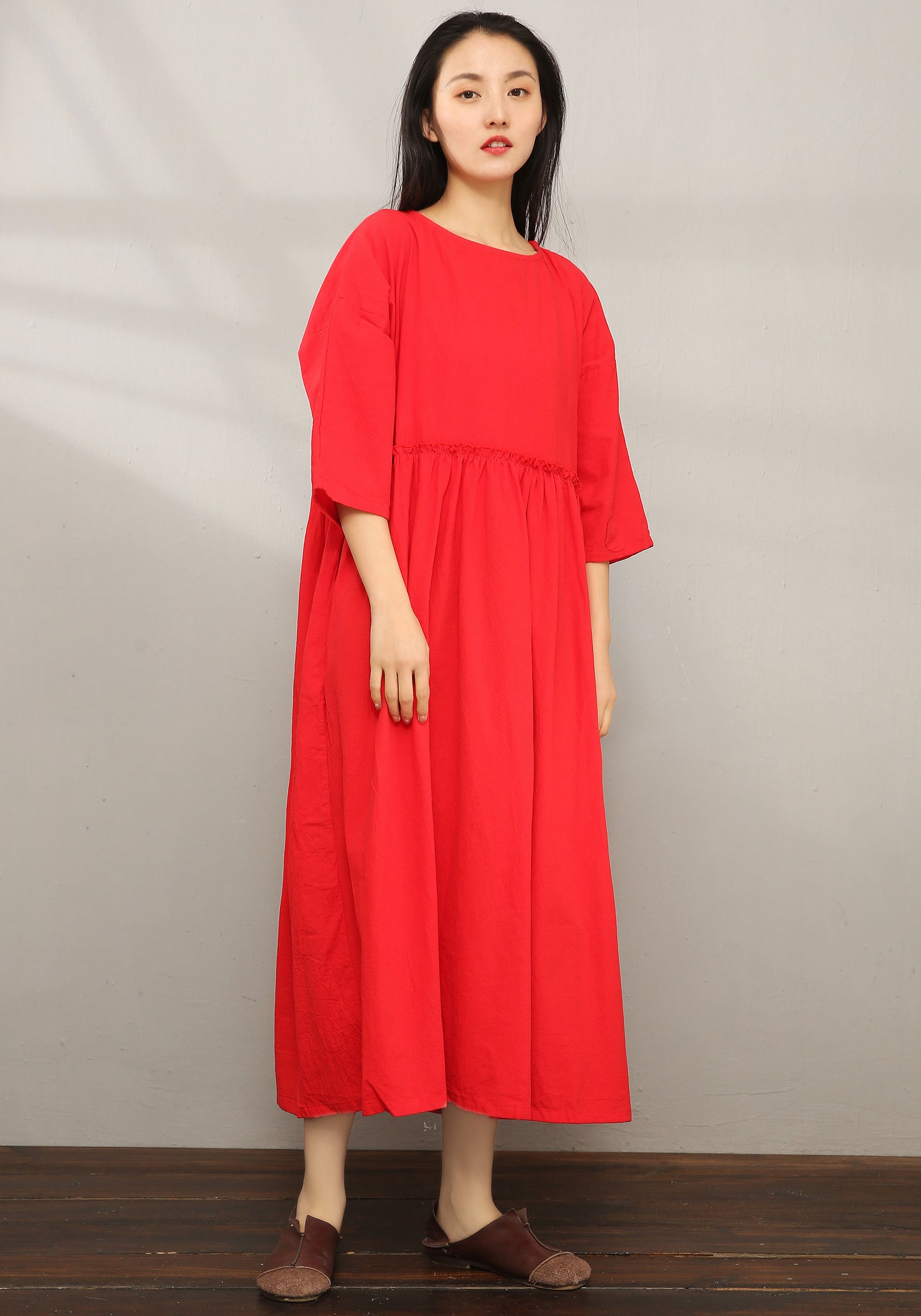 Casual Maxi Cotton Linen Dress C1976