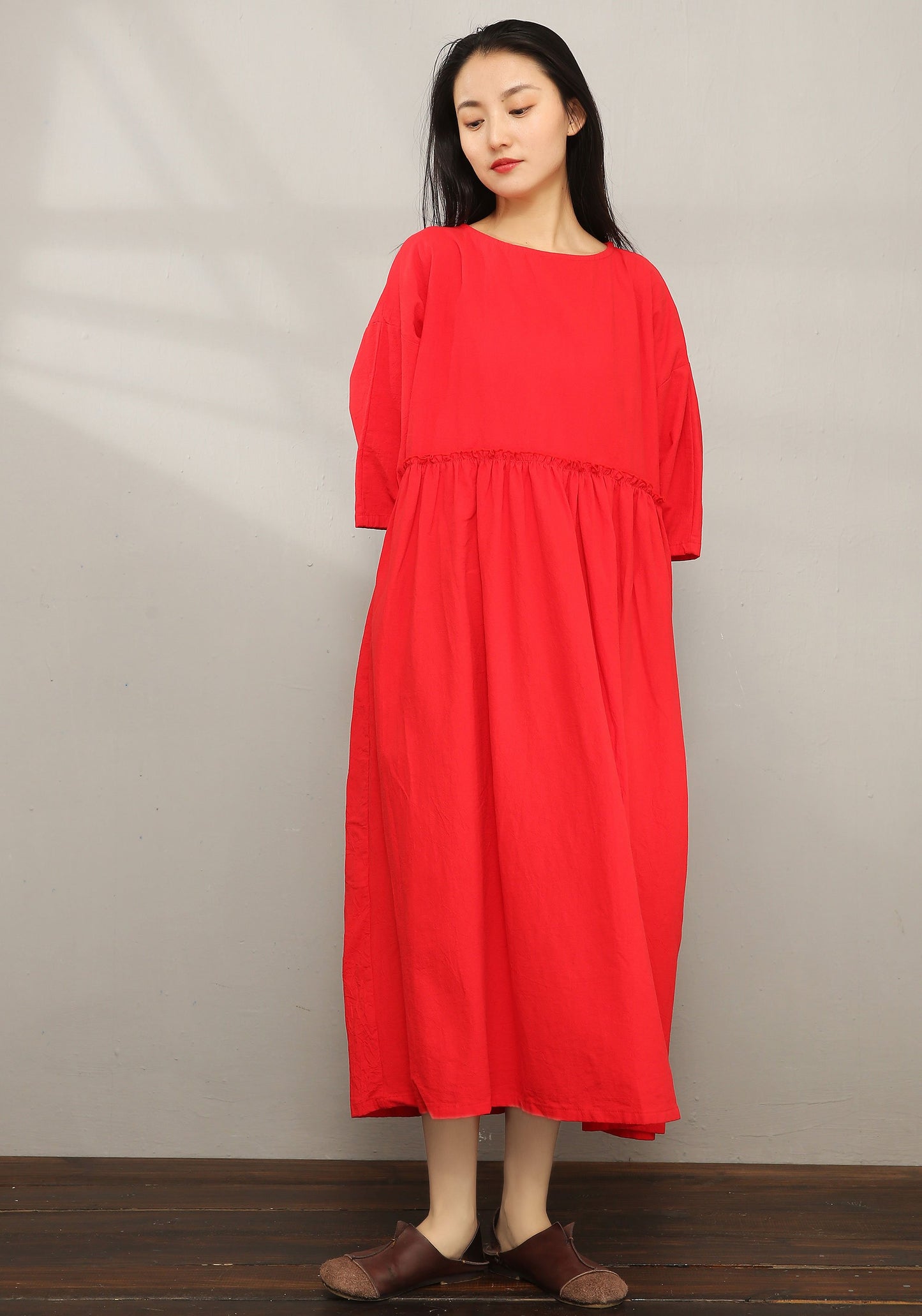 Casual Maxi Cotton Linen Dress C1976 XS/L#yy01596