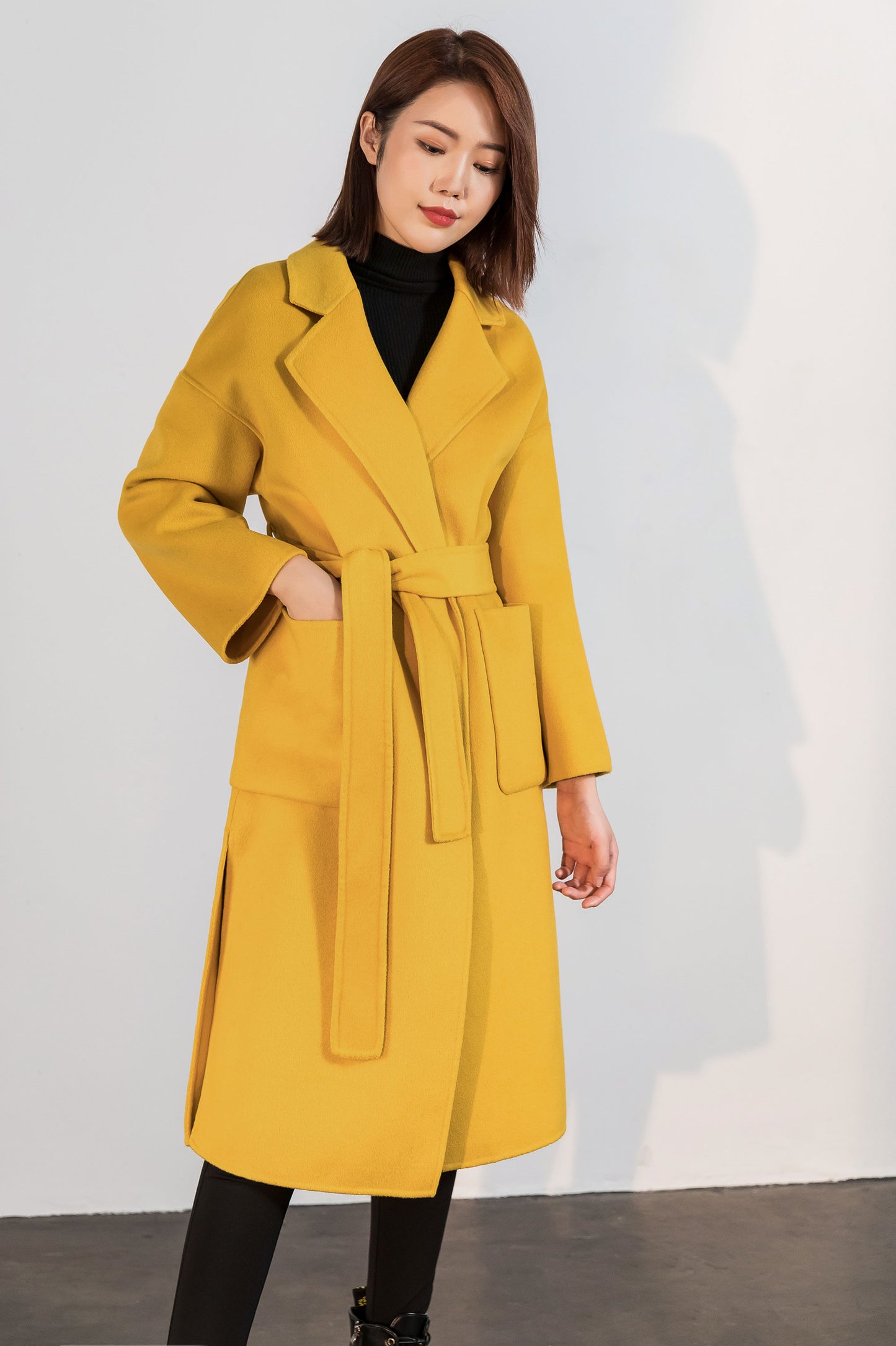 Oversized wrap wool coat C1747