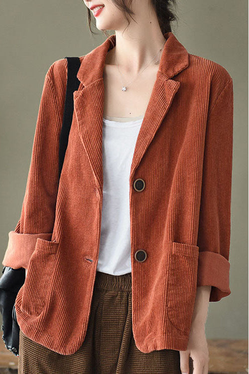 Loose Long Sleeve Corduroy Coats C2984