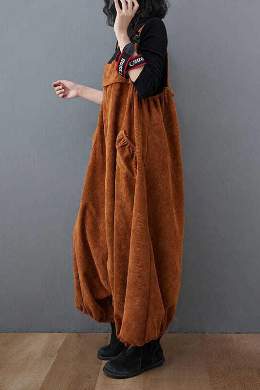 Women Casual Loose Corduroy Overalls C2986
